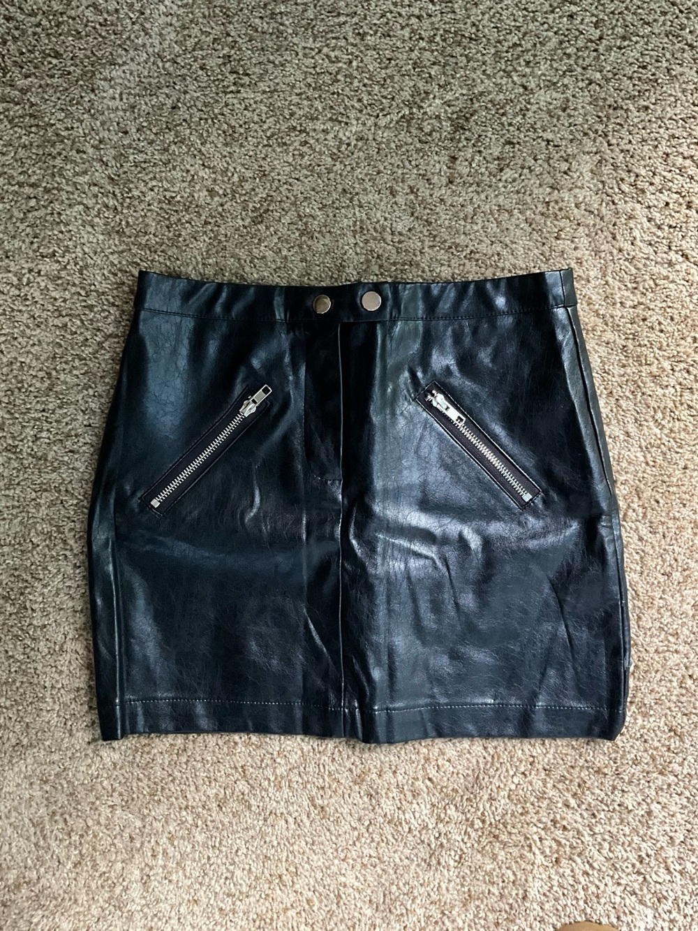 Shinestar Black Faux Leather Mini Skirt